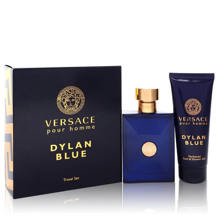 Versace Pour Homme Dylan Blue by Versace Gift Set -- 3.4 oz Eau de Toilette Spray + 3.4 oz Shower Gel for Men - FirstFragrance.com